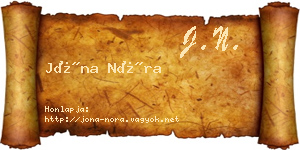 Jóna Nóra névjegykártya
