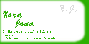 nora jona business card